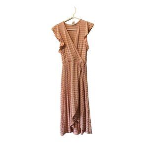 Caution to the Wind Dress‎ Size Small Boho Wrap Peasant Cottagecore Stretchy